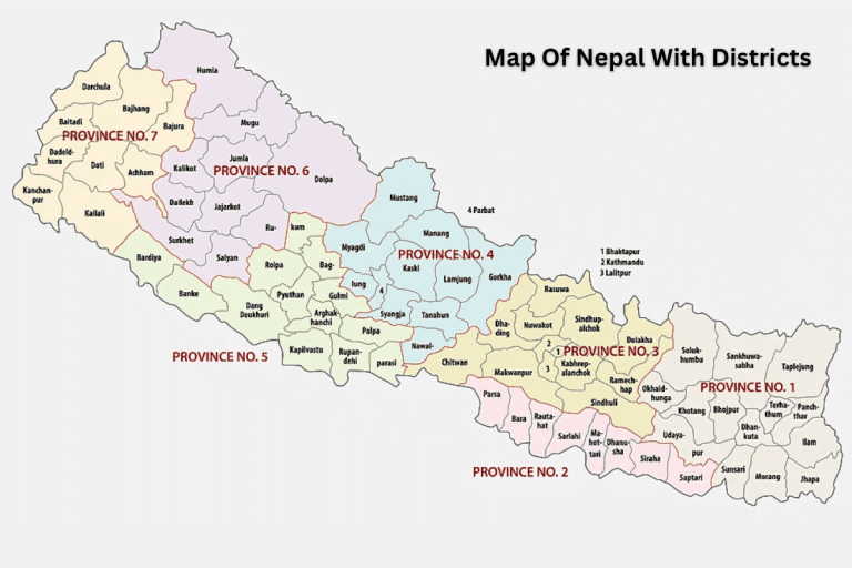 Map of Nepal: Districts, Provinces, And Political and Administrative ...