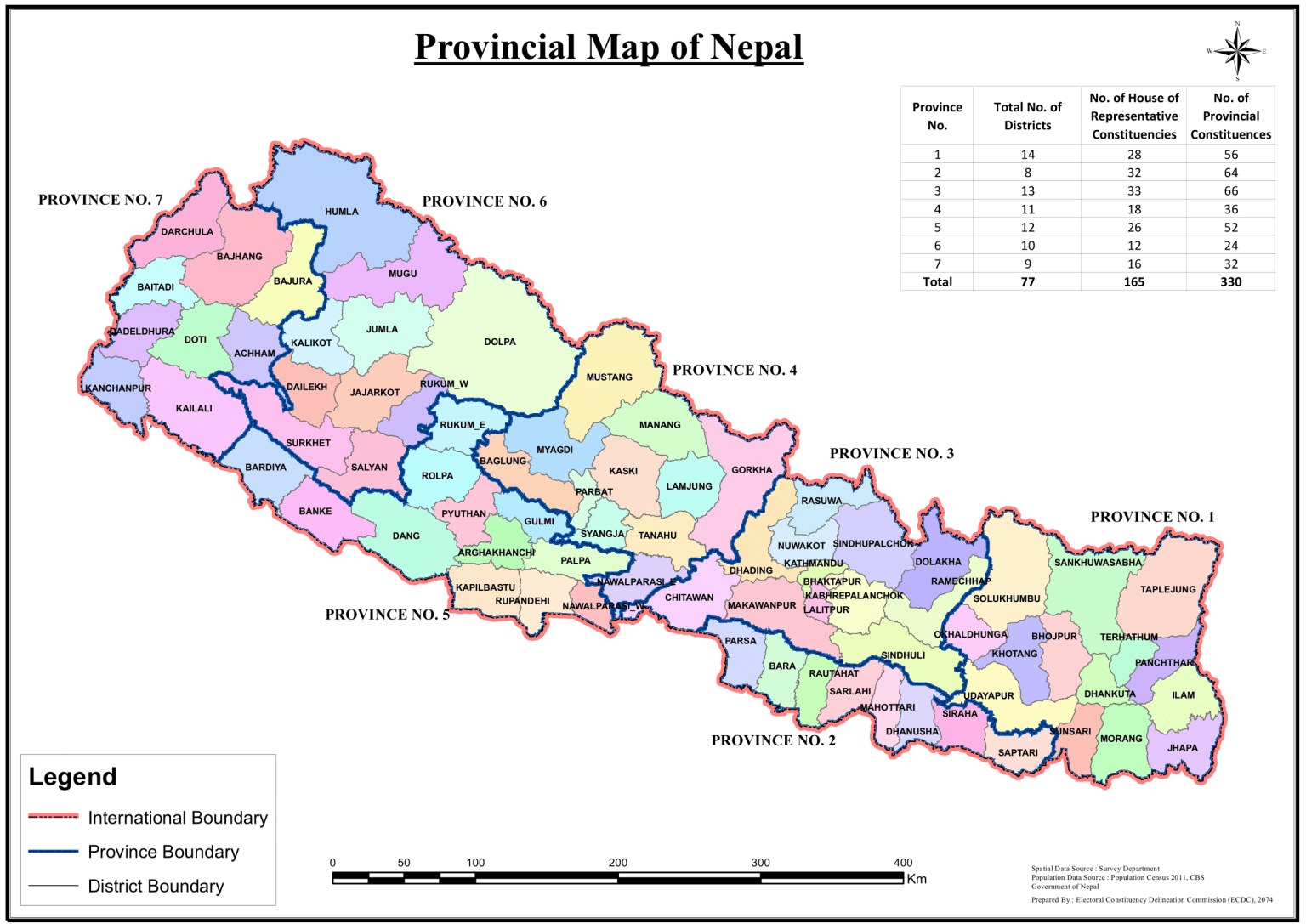 Map of Nepal: Districts, Provinces, And Political and Administrative ...